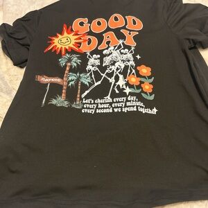ROMWE Black Tee with Colorful Graphic